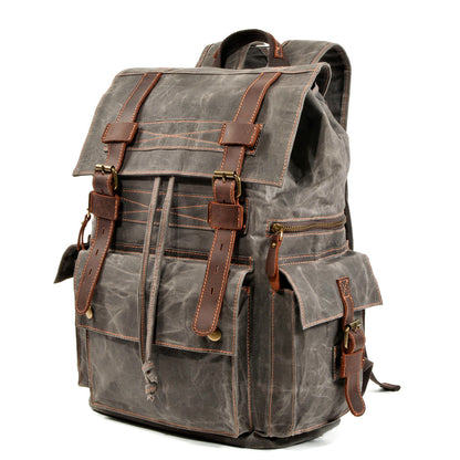 Waxed Canvas Backpack – Multi Pocket Travel Design