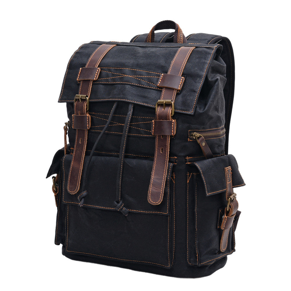 Waxed Canvas Backpack – Multi Pocket Travel Design