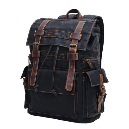 Waxed Canvas Backpack – Multi Pocket Travel Design