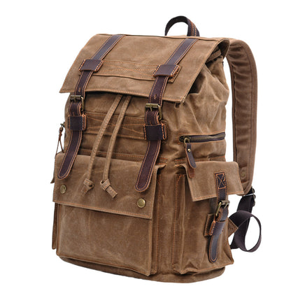 Waxed Canvas Backpack – Multi Pocket Travel Design